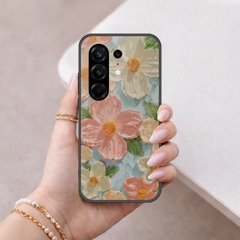 Tecno Camon 50 Pro 5G Cover - Floral Series - Design 16 - Cyan & Pink - HQ Ultra Shine Premium Infinity Glass Soft Silicon Borders Case