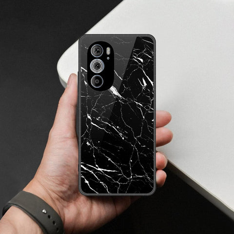 Motorola Edge x30 Cover - Black Marble Series - HQ Premium Shine Durable Shatterproof Case