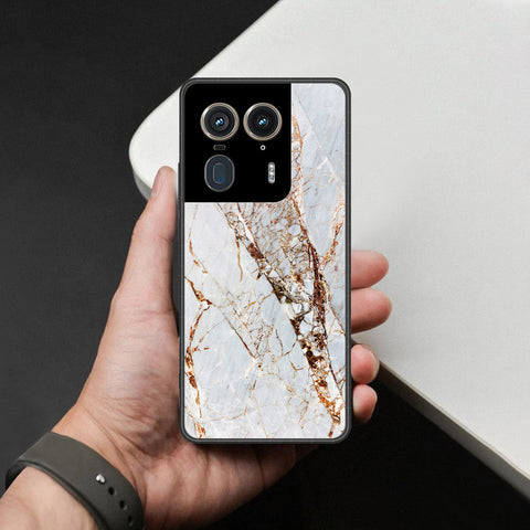Motorola Edge 50 Ultra Cover - White Marble Series - HQ Premium Shine Durable Shatterproof Case