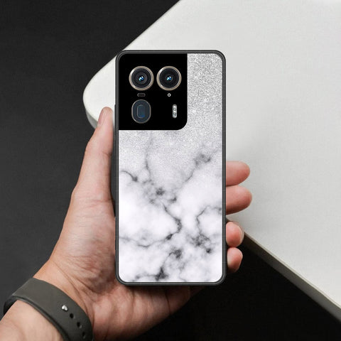 Motorola Edge 50 Ultra Cover - White Marble Series - HQ Premium Shine Durable Shatterproof Case