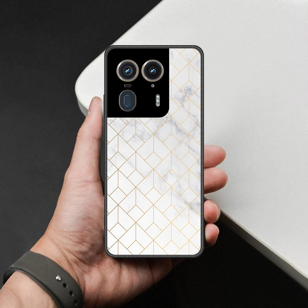 Motorola Edge 50 Ultra Cover - White Marble Series 2 - HQ Premium Shine Durable Shatterproof Case
