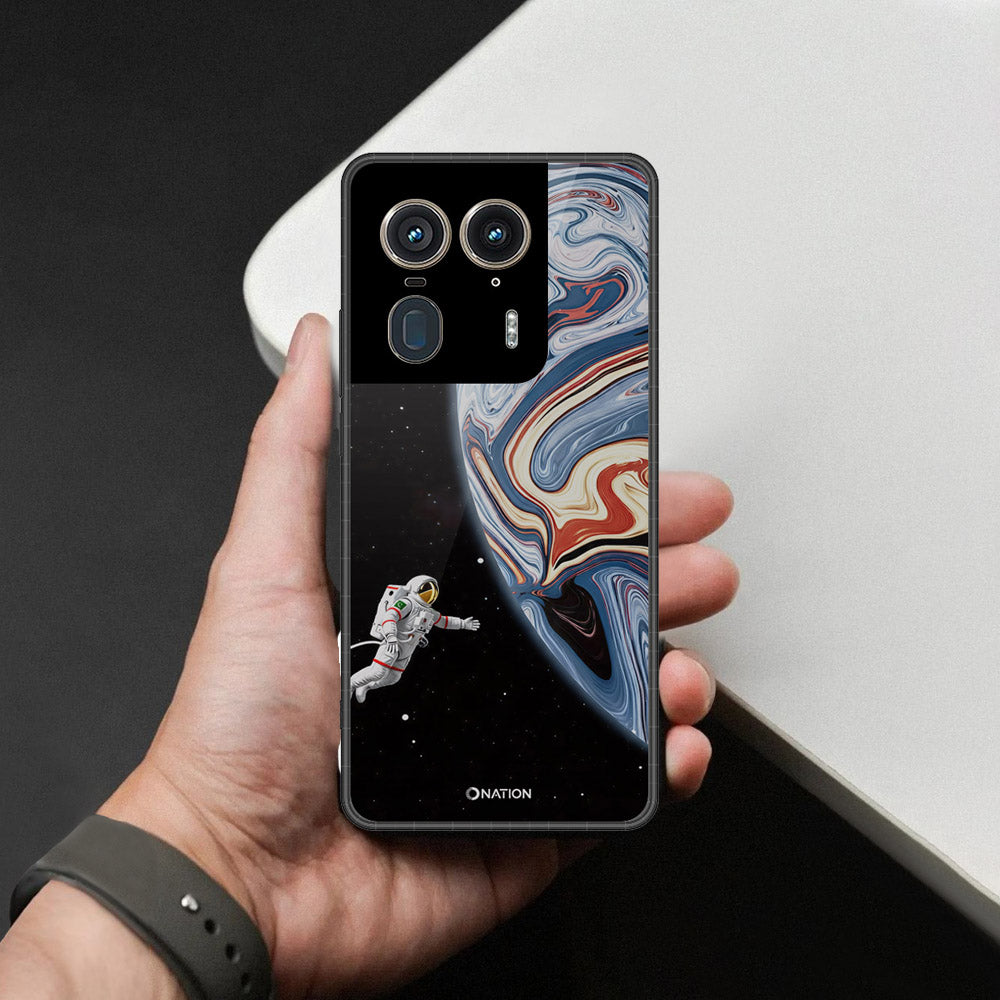 Motorola Edge 50 Ultra Cover - Cosmic Marble Astronaut Design - HQ Premium Shine Durable Shatterproof Case