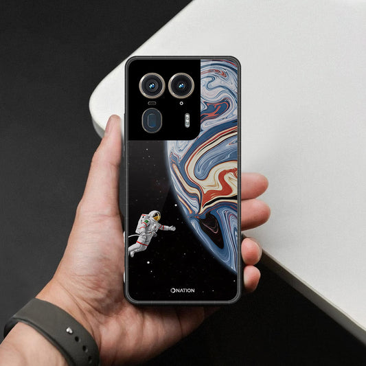 Motorola Edge 50 Ultra Cover - Cosmic Marble Astronaut Design - HQ Premium Shine Durable Shatterproof Case