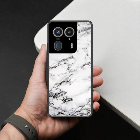 Motorola Edge 50 Ultra Cover - White Marble Series - HQ Premium Shine Durable Shatterproof Case