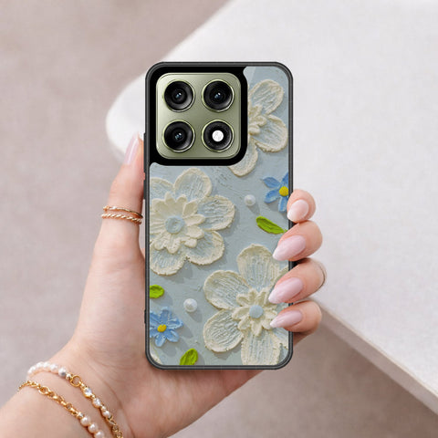 Motorola Edge 70 Pro Plus Cover - Floral Series - Design 3 - Sky Blue - HQ Ultra Shine Premium Infinity Glass Soft Silicon Borders Case