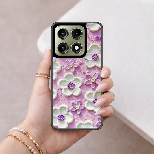 Motorola Edge 70 Pro Cover - Floral Series - Design 4 - Purple & White - HQ Ultra Shine Premium Infinity Glass Soft Silicon Borders Case
