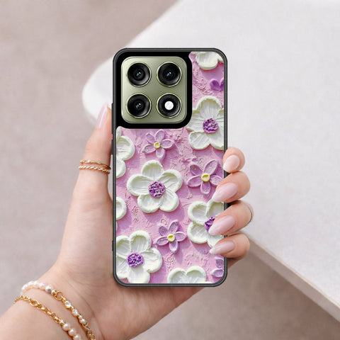 Motorola Edge 70 Pro Plus Cover - Floral Series - Design 4 - Purple & White - HQ Ultra Shine Premium Infinity Glass Soft Silicon Borders Case