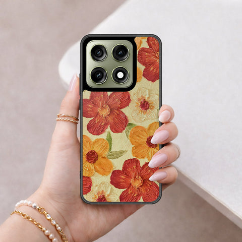 Motorola Edge 70 Pro Plus Cover - Floral Series - Design 6 - Red & Orange - HQ Ultra Shine Premium Infinity Glass Soft Silicon Borders Case