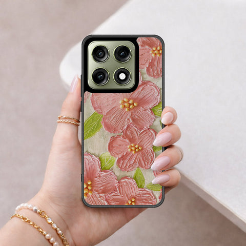 Motorola Edge 70 Pro Plus Cover - Floral Series - Design 9 - Pink & Green - HQ Ultra Shine Premium Infinity Glass Soft Silicon Borders Case