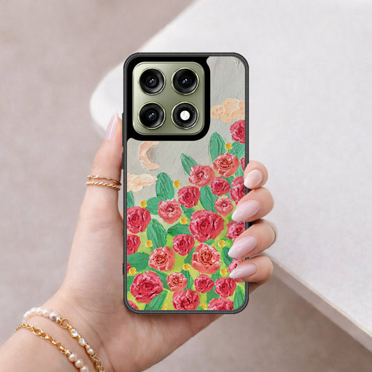 Motorola Edge 70 Pro Cover - Floral Series - Design 10 - Red & Green - HQ Ultra Shine Premium Infinity Glass Soft Silicon Borders Case