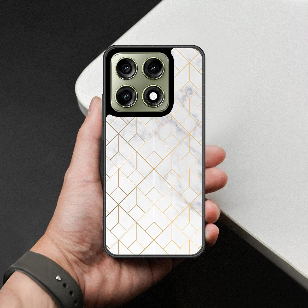 Motorola Edge 70 Pro Plus Cover - White Marble Series 2 - HQ Ultra Shine Premium Infinity Glass Soft Silicon Borders Case