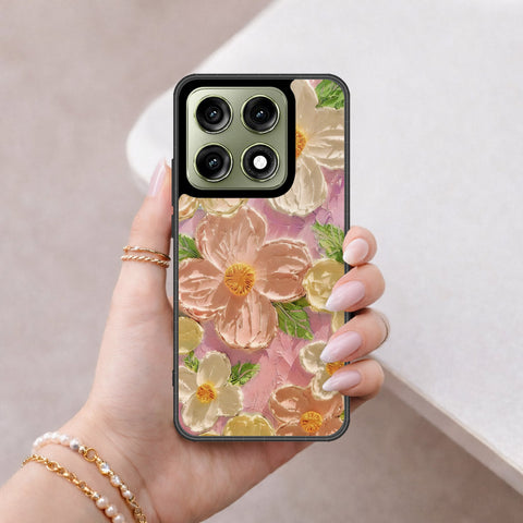 Motorola Edge 70 Pro Plus Cover - Floral Series - Design 11 - White & Green - HQ Ultra Shine Premium Infinity Glass Soft Silicon Borders Case
