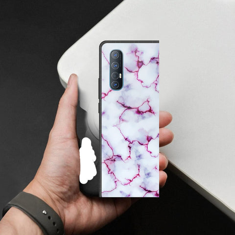 Oppo Reno 3 Pro 5G Cover - White Marble Series - HQ Premium Shine Durable Shatterproof Case