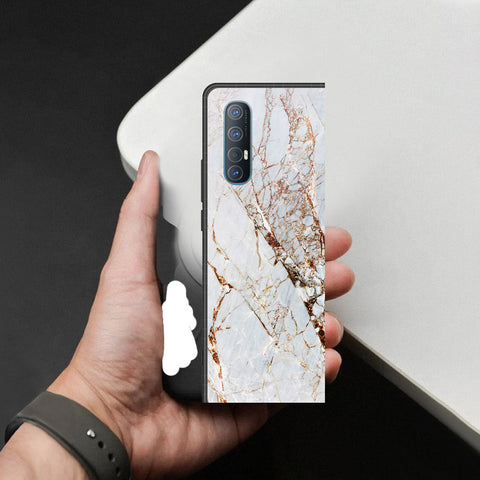 Oppo Reno 3 Pro 5G Cover - White Marble Series - HQ Premium Shine Durable Shatterproof Case