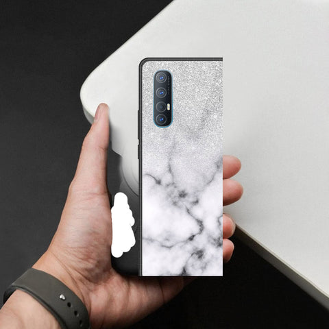 Oppo Reno 3 Pro 5G Cover - White Marble Series - HQ Premium Shine Durable Shatterproof Case