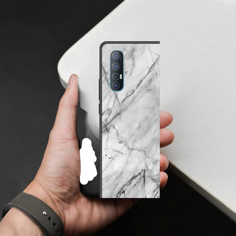 Oppo Reno 3 Pro 5G Cover - White Marble Series - HQ Premium Shine Durable Shatterproof Case