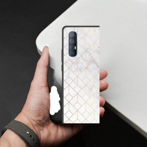 Oppo Reno 3 Pro 5G Cover - White Marble Series 2 - HQ Premium Shine Durable Shatterproof Case