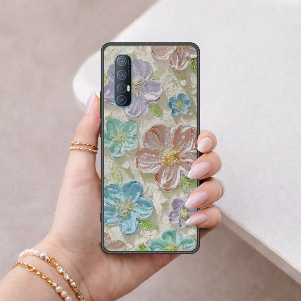 Oppo Find X2 Neo Cover - Floral Series - Design 14 - Blue & Purple - HQ Premium Shine Durable Shatterproof Case