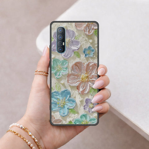 Oppo Find X2 Neo Cover - Floral Series - Design 14 - Blue & Purple - HQ Premium Shine Durable Shatterproof Case
