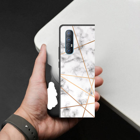 Oppo Reno 3 Pro 5G Cover - White Marble Series 2 - HQ Premium Shine Durable Shatterproof Case