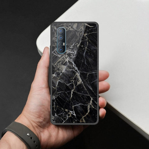 Oppo Reno 3 Pro 5G Cover - Black Marble Series - HQ Premium Shine Durable Shatterproof Case
