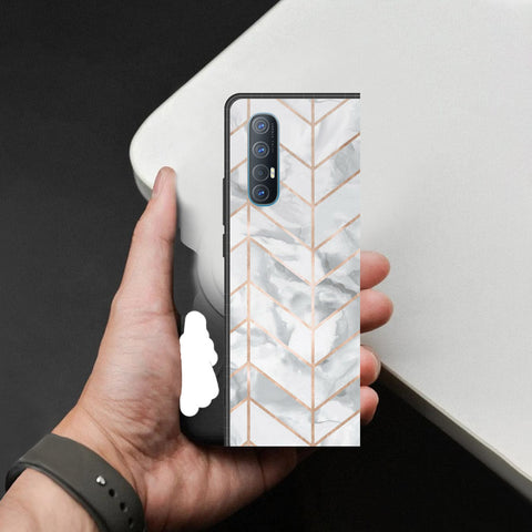 Oppo Reno 3 Pro 5G Cover - White Marble Series 2 - HQ Premium Shine Durable Shatterproof Case