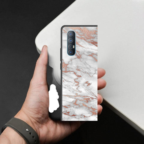 Oppo Reno 3 Pro 5G Cover - White Marble Series 2 - HQ Premium Shine Durable Shatterproof Case