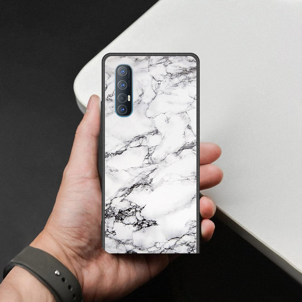 Oppo Reno 3 Pro 5G Cover - White Marble Series - HQ Premium Shine Durable Shatterproof Case
