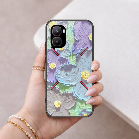 Infinix GT 50 Pro Cover - Floral Series - Design 1 - Purple & Aqua - HQ Premium Shine Durable Shatterproof Case