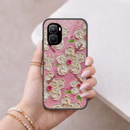 Infinix GT 50 Pro Cover - Floral Series - Design 5 - Pink & White - HQ Premium Shine Durable Shatterproof Case