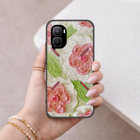 Infinix GT 50 Pro Cover - Floral Series - Design 13 - Offwhite & Green - HQ Premium Shine Durable Shatterproof Case