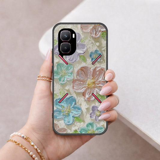 Infinix GT 50 Pro Cover - Floral Series - Design 14 - Blue & Purple - HQ Premium Shine Durable Shatterproof Case