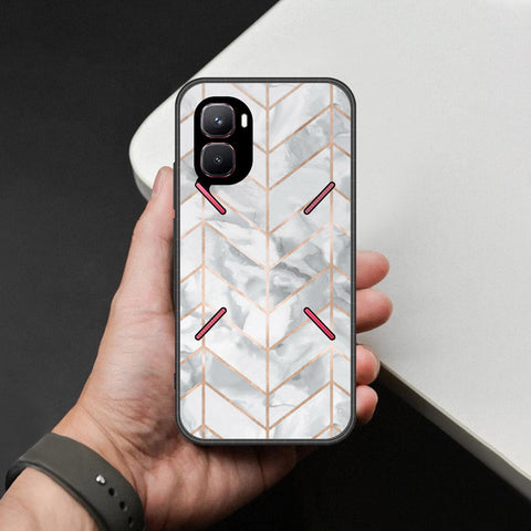 Infinix GT 50 Pro Cover - White Marble Series 2 - HQ Premium Shine Durable Shatterproof Case