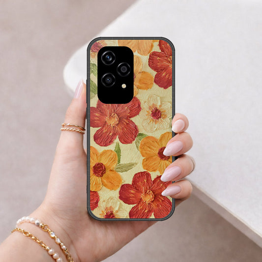 Honor 200 Lite Cover - Floral Series - Design 6 - Red & Orange - HQ Premium Shine Durable Shatterproof Case
