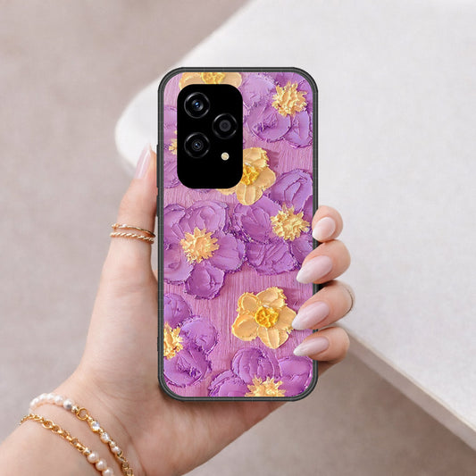 Honor 200 Lite Cover - Floral Series - Design 8 - Purple & Yellow - HQ Premium Shine Durable Shatterproof Case