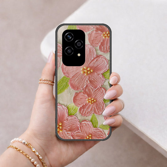 Honor 200 Lite Cover - Floral Series - Design 9 - Pink & Green - HQ Premium Shine Durable Shatterproof Case