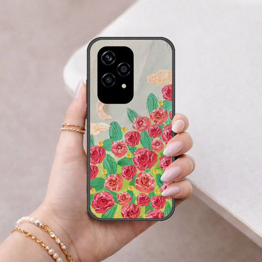 Honor 200 Lite Cover - Floral Series - Design 10 - Red & Green - HQ Premium Shine Durable Shatterproof Case