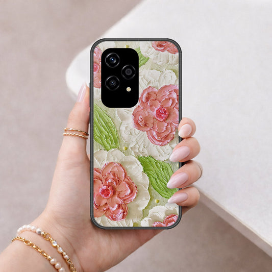 Honor 200 Lite Cover - Floral Series - Design 13 - Offwhite & Green - HQ Premium Shine Durable Shatterproof Case
