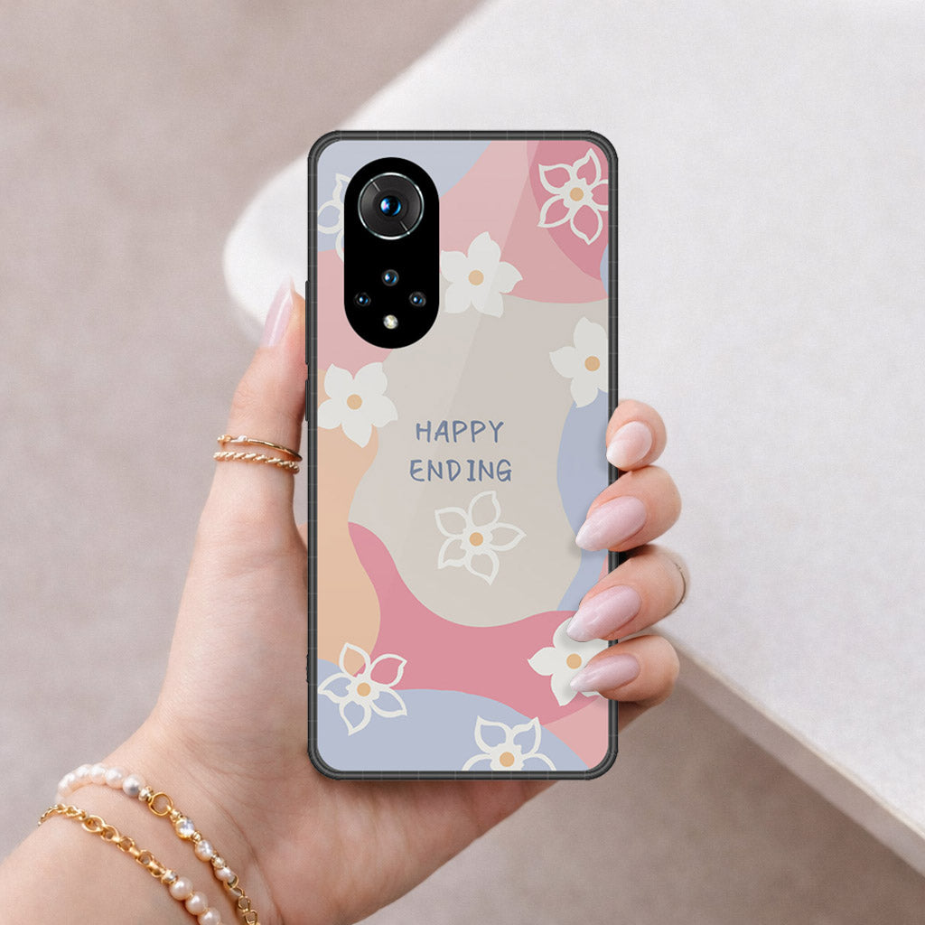 Honor 50 Cover - Happy Series - HQ Ultra Shine Premium Infinity Glass Soft Silicon Borders Case