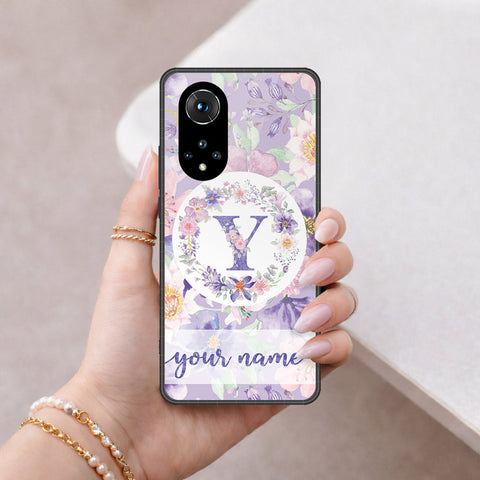 Honor 50 Cover - Personalized Alphabet Series - HQ Ultra Shine Premium Infinity Glass Soft Silicon Borders Case