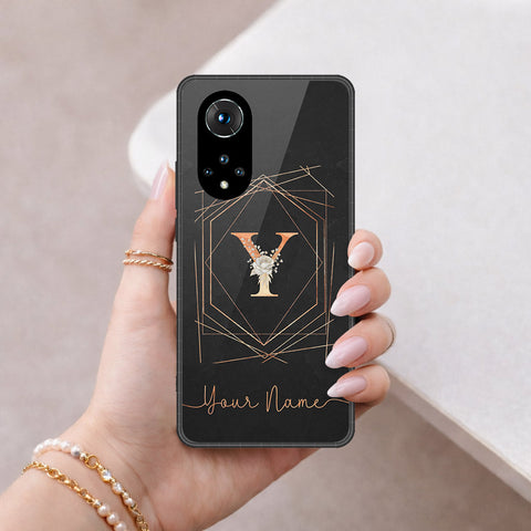 Honor 50 Cover - Personalized Alphabet Series - HQ Ultra Shine Premium Infinity Glass Soft Silicon Borders Case