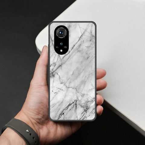 Honor 50 Cover - White Marble Series - HQ Ultra Shine Premium Infinity Glass Soft Silicon Borders Case