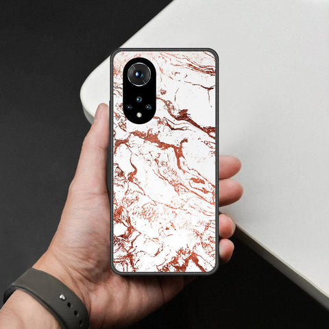 Honor 50 Cover - White Marble Series 2 - HQ Ultra Shine Premium Infinity Glass Soft Silicon Borders Case