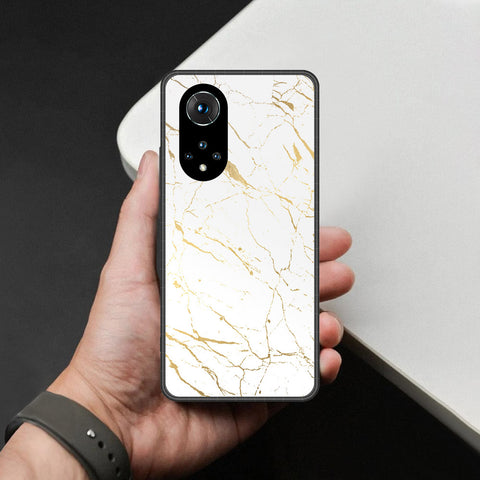 Honor 50 Cover - White Marble Series 2 - HQ Ultra Shine Premium Infinity Glass Soft Silicon Borders Case