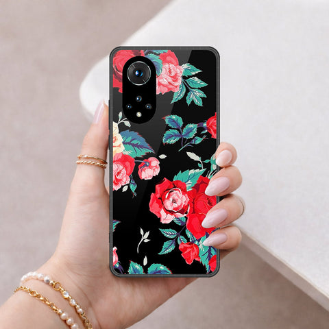 Honor 50 Cover - Floral Series - HQ Ultra Shine Premium Infinity Glass Soft Silicon Borders Case