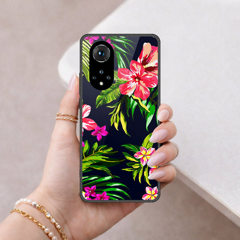 Honor 50 Cover - Floral Series - HQ Ultra Shine Premium Infinity Glass Soft Silicon Borders Case
