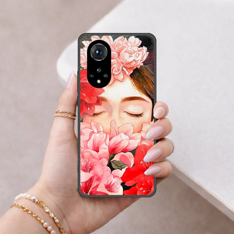 Honor 50 Cover - Floral Series - HQ Ultra Shine Premium Infinity Glass Soft Silicon Borders Case