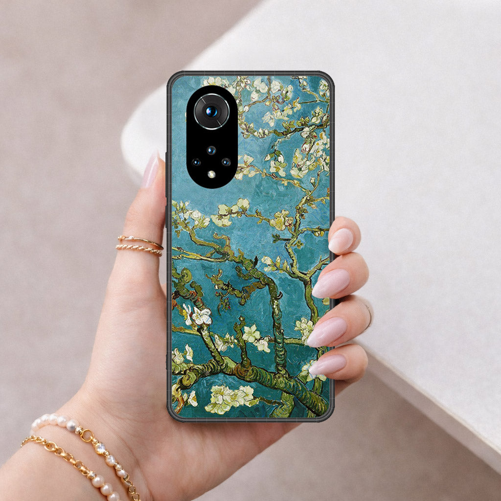 Honor 50 Cover - Floral Series 2 - HQ Ultra Shine Premium Infinity Glass Soft Silicon Borders Case
