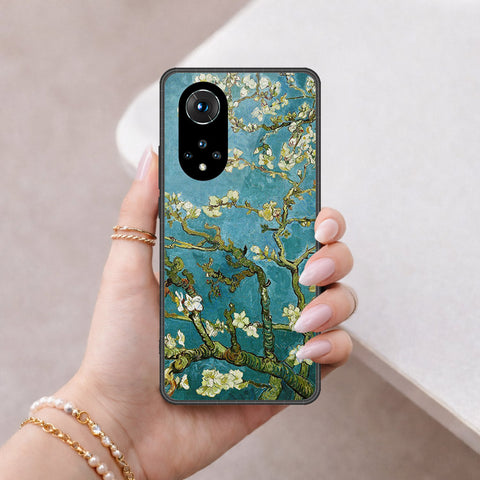 Honor 50 Cover - Floral Series 2 - HQ Ultra Shine Premium Infinity Glass Soft Silicon Borders Case