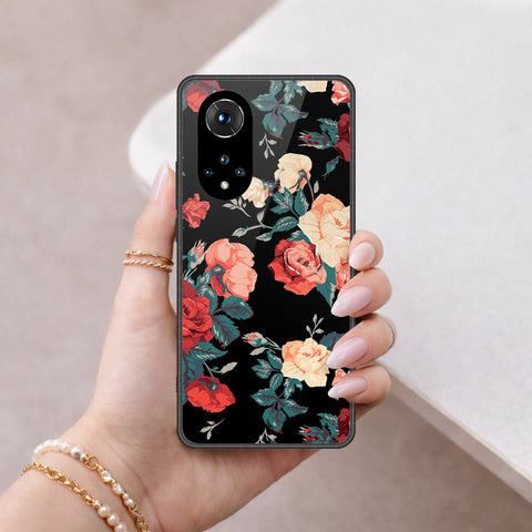 Honor 50 Cover - Floral Series 2 - HQ Ultra Shine Premium Infinity Glass Soft Silicon Borders Case